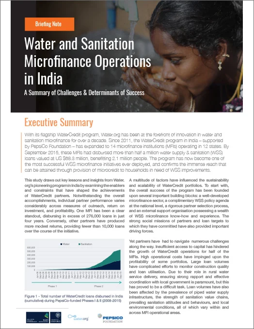 Water and sanitation microfinance operations in India thumbnail