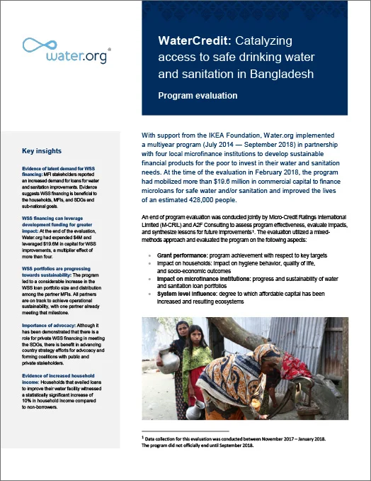 WaterCredit catalyzing access to safe drinking water and sanitation in Bangladesh thumbnail