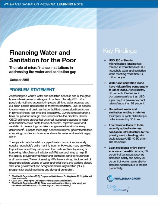 ​Financing water and sanitation for the poor thumbnail