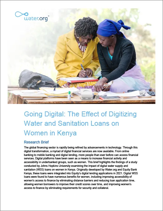 Going Digital: The Effect of Digitizing Water and Sanitation Loans on Women in Kenya (executive summary)