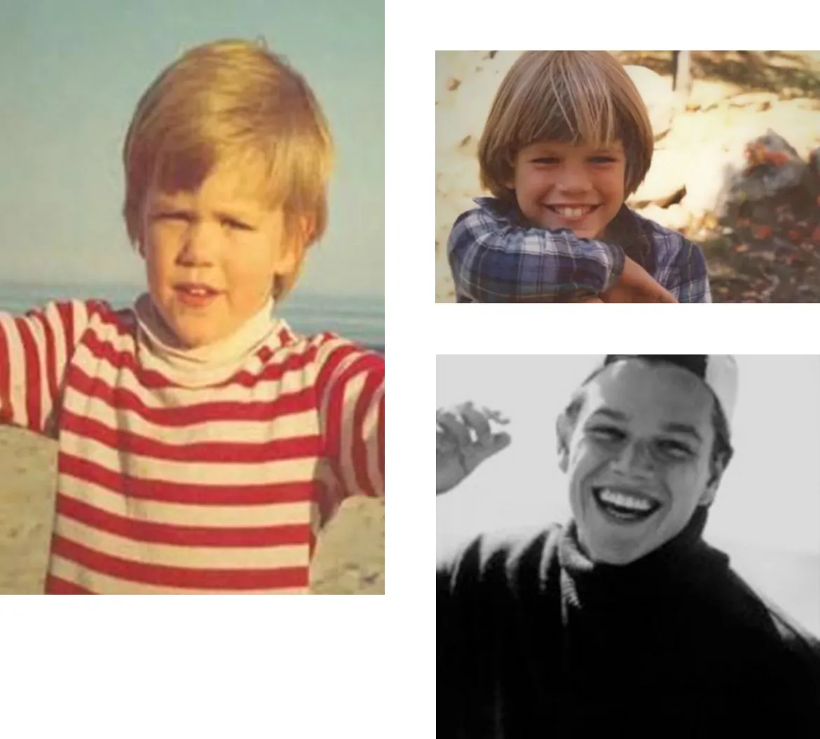 Childhood photos of Matt Damon.