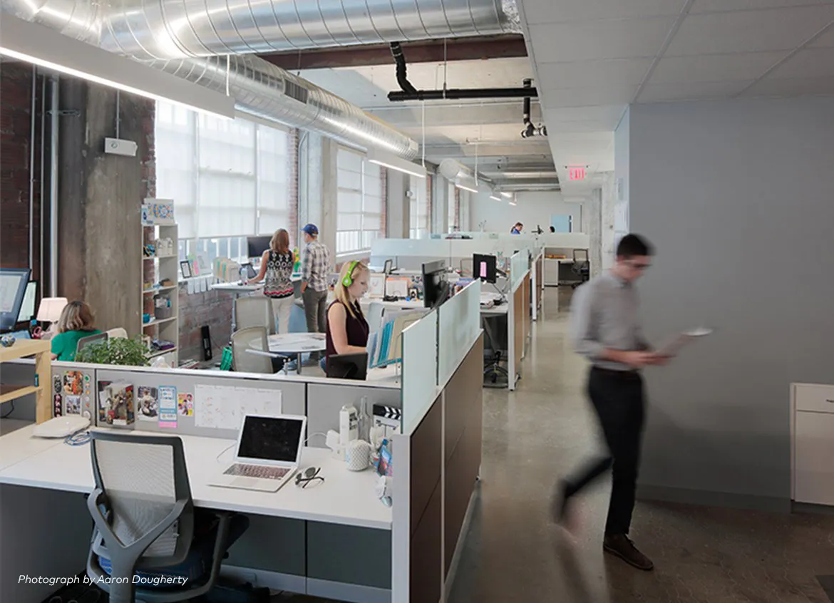 Employees working at the Water.org headquarters in Kansas City, Missouri.