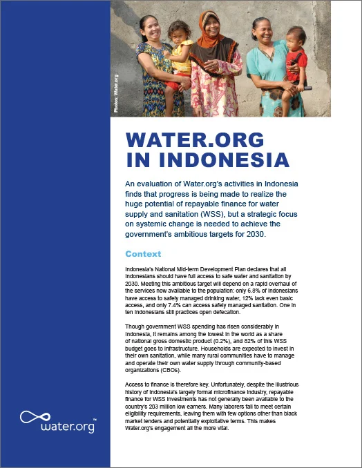 Water.org in Indonesia learning brief on systems level change thumbnail